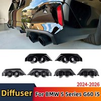 Rear Lip Diffuser Exhaust Tip Protector Decoration Car Tail Throat Cover Glossy Black For BMW 5 Series i5 G60 2024-2026 M Sport image 4