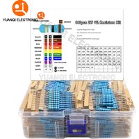 640pcs 2W Metal Film Resistor Kit 1% 0.33R - 1M ohm 64ValuesX10pcs Resistance Set Assortment Pack