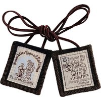 Catholic Brown Scapular Our Lady of Mt Carmel Necklace Escapulario De Marron Protection Religious Devotion Jewelry