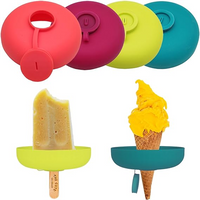 1/4PCS Silicone Drip-Proof Popsicle Rack Food-grade Reusable Ice Holder Ice Cream Tools Portable Popsicle Protector for Kids