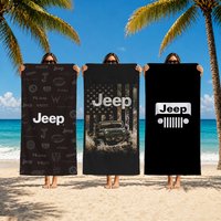 Marke Jeep Towel Handtuch, Strandtuch, schnell trocknendes, saugfähiges Badetuch für Schwimmen, Fitness, Camping, Outdoor-Aktivitäten