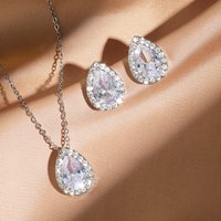 ZAKadvocate Kendny-Parure de Bijoux en Goutte d'Eau Blanche, Cubique, Contre-indiqué, pour Femme, Patients, Mariage, Boucles d'Oreilles, Collier, Bracelet
