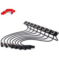 8-Hole 3Pin XLR Panel Mount MIC Male Socket to 3Pin XLR Male Audio Extension Cable,Customized 8-Way 1U Cabinet XLR Jumper Rack