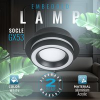 GX53 LED lampa sufitowa wpuszczana typu Downlight 220V AC lampa energooszczędna wymienne żarówki lampa sufitowa reflektor do domowego biura