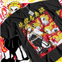 2026 Summer Demon Slayer Anime Rengoku Kyojuro Loose Short-sleeved Pure Cotton Children's T-shirt Tide Unisex Casual Y2k