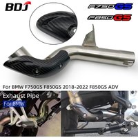 BDJ F750 F850 GS Exhaust Pipe With Anti-Scald Cover Motorcycle Slip-On Link Middle Pipe For BMW F750GS F850GS ADV 2018-2022