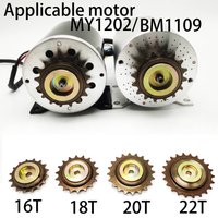16T 18T 20T 22T Left Drive Freewheel with adaptor for 1/2"x"1/8" Chain and #410 Chain of UnitMotor Ebike Motor MY1020 BM1109