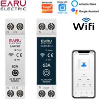 Tuya MCB WiFi Smart Circuit Breaker 1P+N 6-63A Time Relay Energy kWh Voltage Current Meter Protector Voice Remote Control Switch
