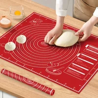 1pc Non-Stick Baking Mat for Pizza & Cakes - Slip-Resistant,Easy Clean Kitchen Tool for Home Bakers and Cooking Enthusiasts, Red