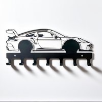 Black Industrial Style 1-2pcs Metal Car Key Holder - Wall Mount Automotive Key Hooks with Durable Coating & Easy Installation