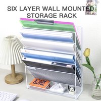 Wall file Organizer, File Rack Wall mounted mail organizer Magazine paper rack sorter for home office organization