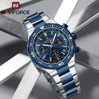 NAVIFORCE Top Brand Fashion Original Men Watch Sport Luxury Chronograph Waterproof Clock Stainless Steel Quartz Male Wristwatch
