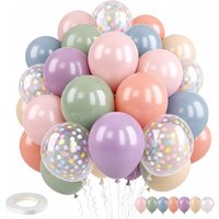 49 Pcs 12 Inch Color Blue Purple Green Pink Orange Beige Latex Party Balloon for Birthday Graduation Anniversary Shower Wedding