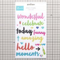 Creative Path Colored Epoxy Resin Scrapbooking Stickers Wonderful Amazing Moments Words Stickers For Journaling Planner Crafting