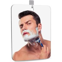 Acrylic Shower Mirror with Wall Hook Vanity Mirror Fogless Bathroom Mirror for Men Shaving Women Makeup Travel Portable Vanity