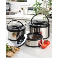 Heat preservation cooking pot, large-capacity commercial portable insulated lunch container, household three-piece insulated buc