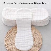 5pcs/10pcs Quality 12 Layers Baby Nappies Pure Cotton Peanut Diaper Insert Changing Liners Washable Reusable Cloth Diaper Nappy