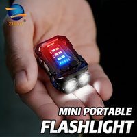 Powerfu LED Keychain Flashlight USB Rechargeable Magnetic COB Work Light Mini Pocket Torch Camping Walking Lamp Pen Clip Lantern