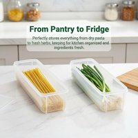 Stackable Refrigerator Storage Box Fresh Keeping Transparent Sealed Container for Vegetable Fruit Pantry