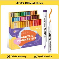Arrtx Acrylic Markers Brush Tip Acrylic Paint Pens for Rock Painting Glass Stone Wood Ceramic Fabric DIY Crafts