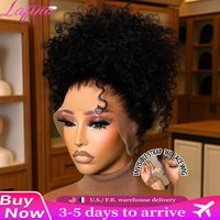 Lafino 250 Density HD Invisi Strap 360 Full Lace Frontal Kinky Curly Perücke 40 Zoll Echthaar Perücke mit Kordelzug, eng anliegend, wasserfest, kleberlos