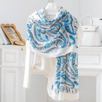 Fashion Bohemian Cashew Print Women's Long Scarf Shawl Outdoor Travel Windproof Sunscreen Beach Shawl Scarf