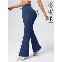 High-waisted tapered flared yoga pants, high-waisted butt-lifting fitness leggings, peach-shaped butt sports long pants, wide-le