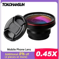 TOKOHANSUN New HD 37MM 0.45x Super Wide Angle Lens with 12.5x Super Macro Lens for iPhone LG HTC Samsung Sony Camera lens Kit