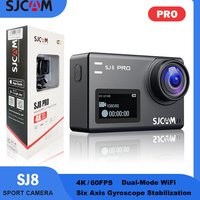 SJCAM SJ8 Pro 4K Ultra Action Underwater Camera 8X Zoom HD Waterproof Cam Double Screan with Stabilization 1300mAh Gig Battery