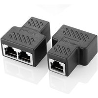 2PCS RJ45 Network 3-Way Shielde Splitter Cable Connector Extend Wire Adapter Ethernet 8 Core Direct Lan Head Converter