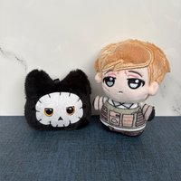 Cute Cool Eyes Anime COD Game Call of Duty Phillip Graves and Riley Simon Ghost Cat Plush Toys Keychain Plushie Doll Bag Pendant