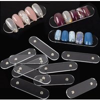 10/20/30pcs False Magnet Transparent Nail Tips Display Stand With Practice Acrylic Gel Polish Holder StripManicure Showing