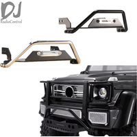 DJ 1/10 Metal Front Bumper Silver Black-Silver Suitable for Trx4 G500 Trx6 G63 Remote Control Car Crawler Upgrade Accessories Pa
