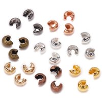 50-100pcs/lot Copper Round Covers Crimp End Beads Dia 3 4 5 mm Stopper Spacer Beads For DIY Jewelry Making Findings Supplies