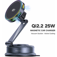 Ventilateur de refroidissement ICE rotatif à 360°, chargeur sans fil magnétique QI2 25W pour voiture, support de téléphone à ventouse pour iPhone 17 16 Pro Max