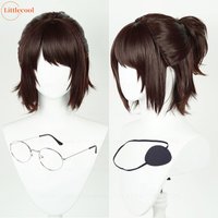 High Quality Hange Zoe Cosplay Wig 35cm Dark Brown Clip Ponytail Heat Resistant Synthetic Hair Party Anime Cosplay Wigs + WigCap