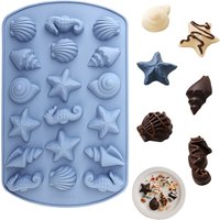 1 Silicone Mousse Cake Mold in the Shape of Seahorse, Starfish, and Shell, Baking Mold, Mousse Silicone Mold That Can Make Seahorse Cakes, Starfish Mousse, Shell Chocolate Candies, Candles, Handmade