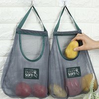 Reusable Mesh Produce Bags Hanging Home Fruit and Vegetable Storage Net Bag for Ginger Garlic Potatoes Onions