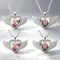 John Pork is Calling Answer Call Phone Funny Meme Pig Glass Cabochon Angel Wings Heart-Shaped Pendant Necklace Jewelry Gift