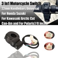 3 In1 Motorcycle Switch ATV Quad Headlights Turn Signal Horn ON/OFF Button For Honda Suzuki Kawasaki 22mm Handlebars Universal