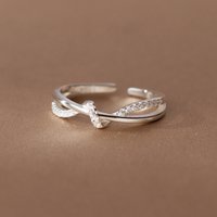 925 Sterling Silver Cross Knotting Zircon Rings For Women Girls Wedding Luxury Jewelry Accessories Jewellery Argent 925
