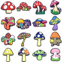 colorful mushroom PVC shoe Charms Slippers Buckle combination Fit Wristbands accessories Decoration Bands gift unisex party
