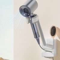 Punch-Free Hair Dryer Bracket Wall Mount Hair Blower Holder Bathroom Storage Organizer Rack Home Bathroom Accessory