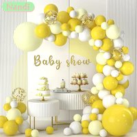 Pastel Yellow Balloons Arch Garland Kit White Baby Shower 1st Birthday Party Ballon Decorations Wedding Anniversary Decor Globos