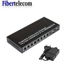 Fiber Optical Switch 8 RJ45 2 SFP Fiber Port UTP Media Converter Gigabit Ethernet Switch 10/100/1000M