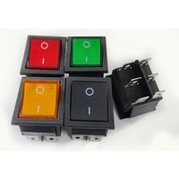 10PCS/Lot KCD4 Rocker Boat Switch 6Pin/6P 2 Position ON-OFF 16A/250VAC Yellow/Green/Red/Black