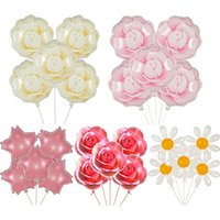 1/5pcs Flower Foil Balloons Camellia Rose Daisy Sakura Shaped Foil Balloons Bouquet Birthday Wedding Shower Spring Party Decors