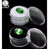 Boîte ronde transparente en strass, 10 pièces/lot, boîte de rangement pour perles en plastique, étui à bijoux, organisateur d'emballage de pierres précieuses