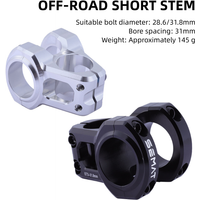 MTB Stem 31.8mm 35mm Length 0 Degree Downhill Mountain Road Bike Handlebar Stem for XC AM Cycling