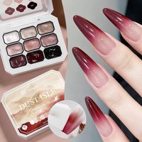 BORN PRETTY 9 Shades Pat Nail Gel Gradient Nail Art Pigment Gel Red Black White Manicure Decoration Accessories For Nail DIY